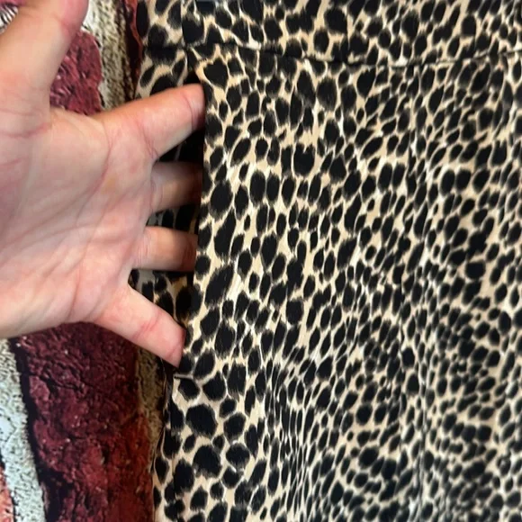 J.crew Leopard wide-leg cropped Jamie pant with elastic waist size 00 - Picture 5 of 11